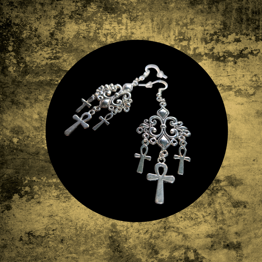 Ohrringe - Fleur de Lys mit Ankh